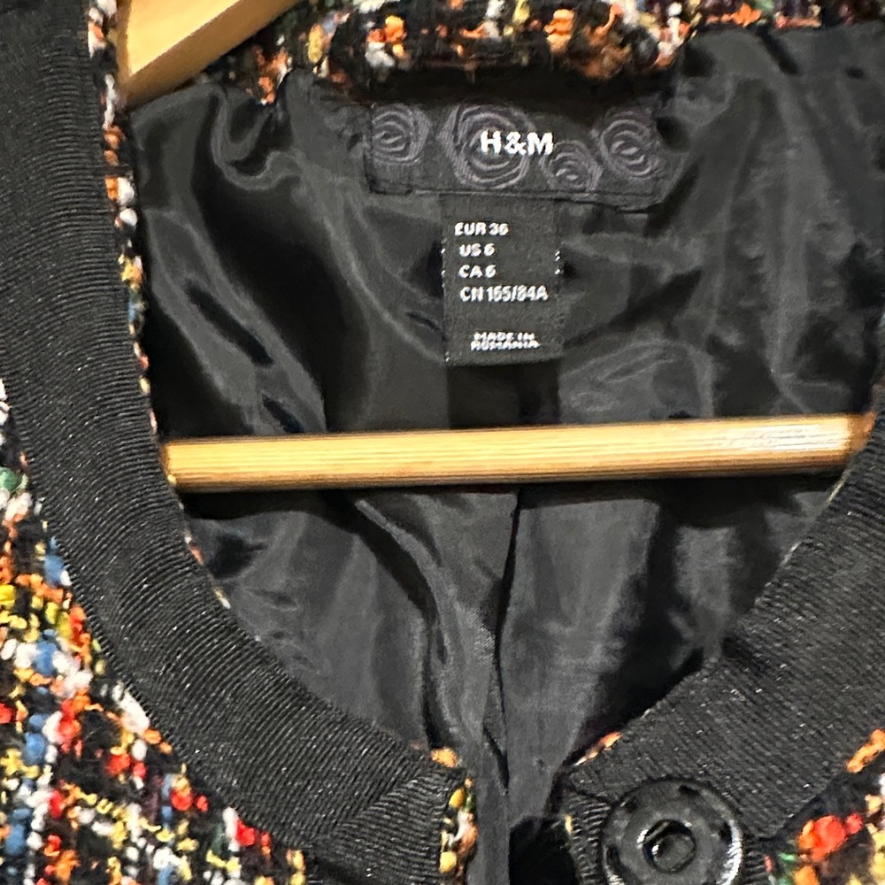 Black and Multicolor Tweed Blazer - Picture 2 of 5